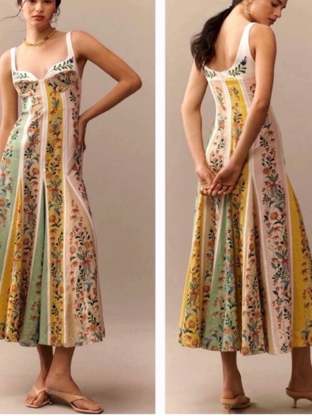 Brand New With Tags Christian LaCroix Floral Panel Linen-blend Midi Dress, Gorg! - Picture 4 of 15